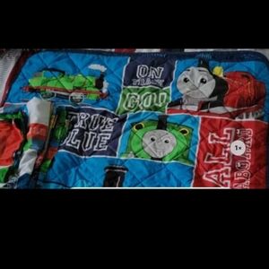 Kids Train-Themed Quilt Set
